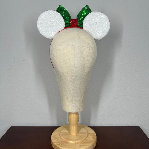 Candy Cane Lane Minnie Ears | Disney-Inspired Christmas Mouse Ears Headband - Picture 4 of 5